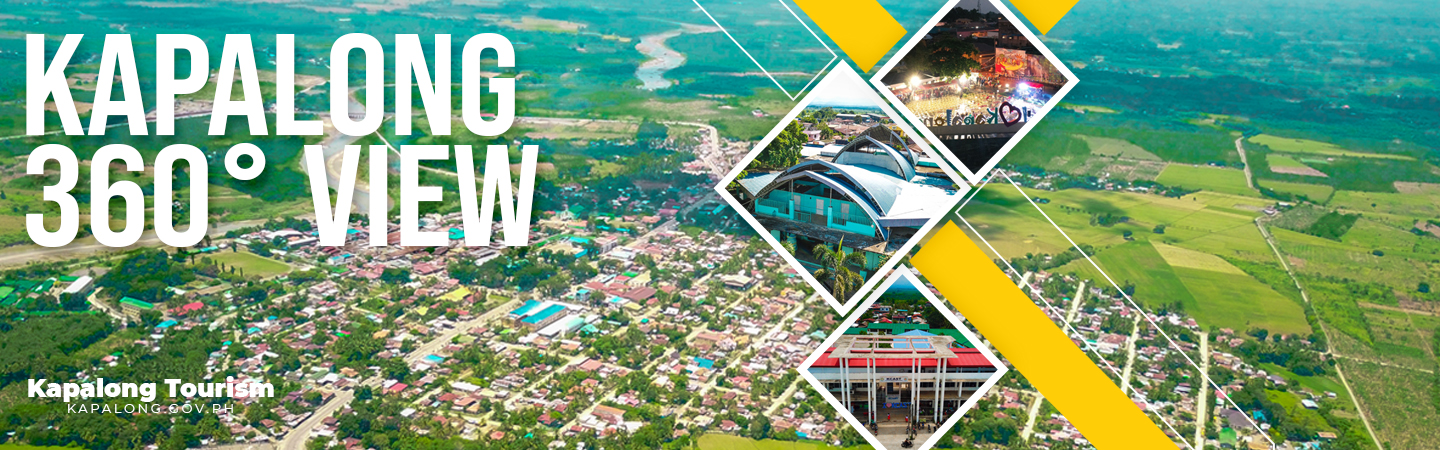 Kapalong 360 View banner showing an aerial panoramic view of the town, municipal buildings, and agricultural lands.